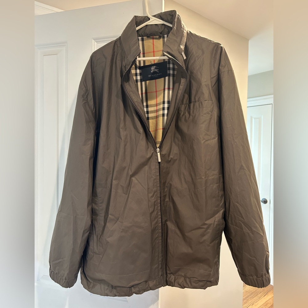 Burberry Check Lined Jacket with Hood